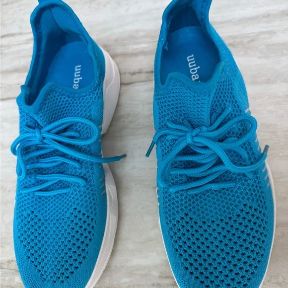 Blue and White Sneakers with Mesh Upper and Lace-Up Design NWOT - Picture 7 of 12